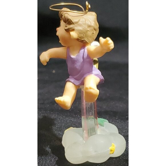 Hallmark RAINBOW ANGEL Christmas Ornament sliding down on cloud Vintage 1983 - Picture 7 of 10